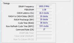 CPU-Z Memory 页面 Timings 区域显示 DRAM Frequency 和时序参数