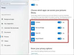 Win10 Pictures 页面单独设置 Cortana Edge Paint 3D 图片访问权限