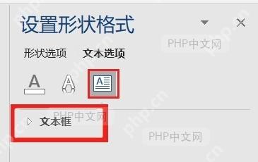 Word 设置形状格式窗格中文本选项和文本框项目服务于展开文本框选项步骤