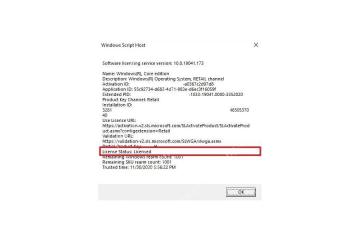 Win10 Windows Script Host 窗口中查看授权通道和授权状态