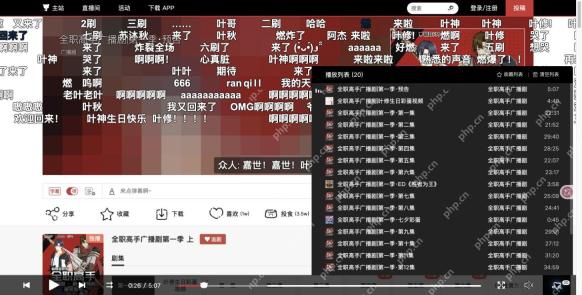 网页播放器展开的播放列表