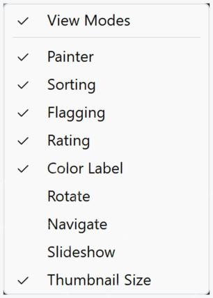 Lightroom Classic 工具栏菜单勾选 Rating 和 Color Label 项