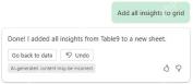 Excel Copilot 提示已将全部数据洞察添加到新的工作表