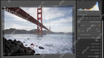 Lightroom Classic Windows 版英文角度调整后海平面变平并显示需处理的裁剪边缘