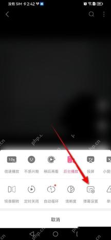 B站更多功能面板中的弹幕设置按钮