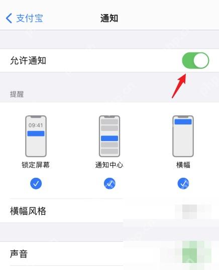 支付宝中文界面:允许通知开启,对应步骤:把“允许通知”打开以后,再回看通知页确认它已经是开启状态。至少先把通知权限这一层排干净,再继续看静音或播报设置。