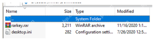 WinRAR 文件列表显示名称、大小、类型和修改时间，对应核对压缩包内文件。