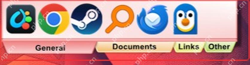 ObjectDock Windows 顶部标签式 Dock 分类栏效果