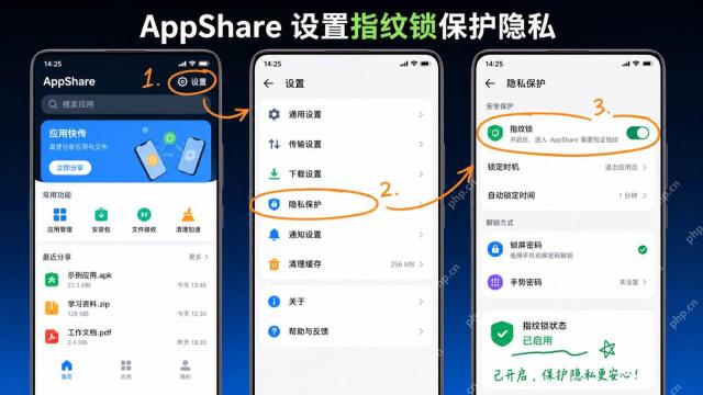 AppShare如何开启指纹锁？隐私保护设置教程