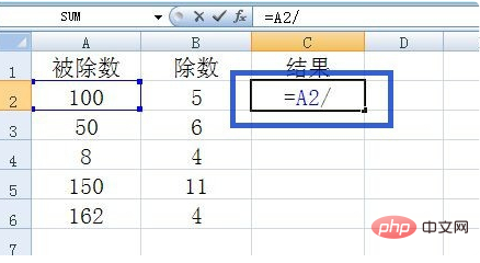 Comment saisir une division dans Excel