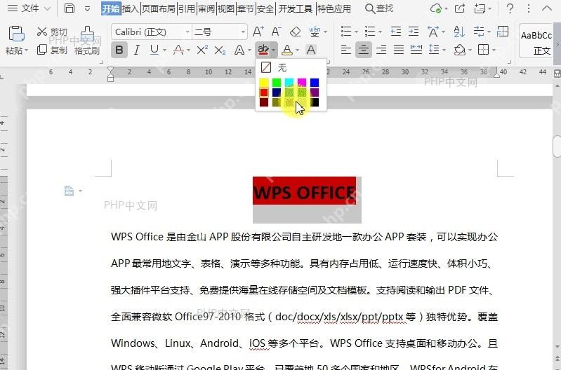 WPS如何设置文档内容突出显示?结果检查