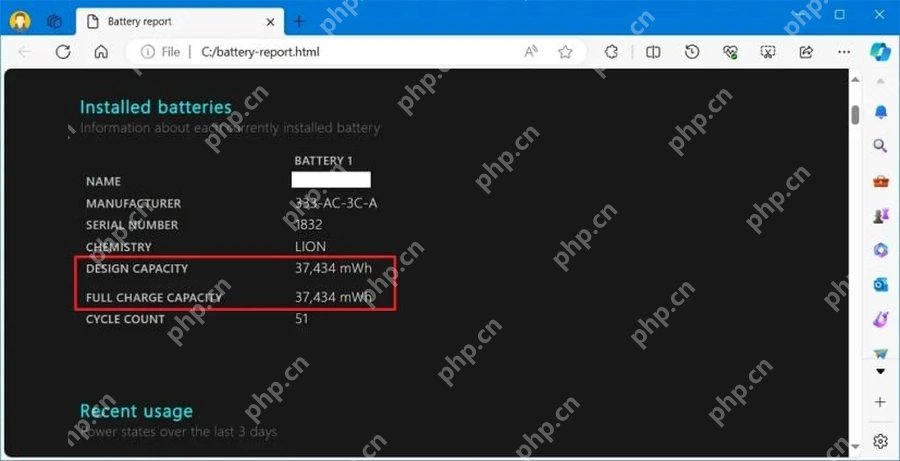 Windows 电池报告中查看 Cycle Count 循环次数