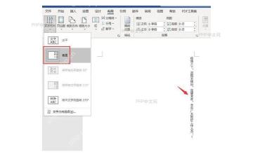 Word 文档中已经处于竖排显示的文字内容位置