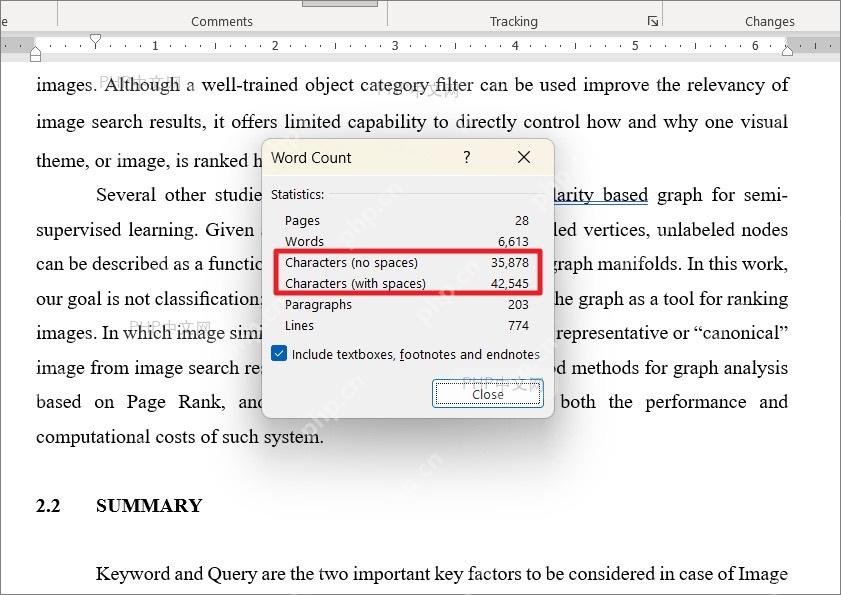 Microsoft Word 字数统计窗口显示 Words 字符数 段落数和行数