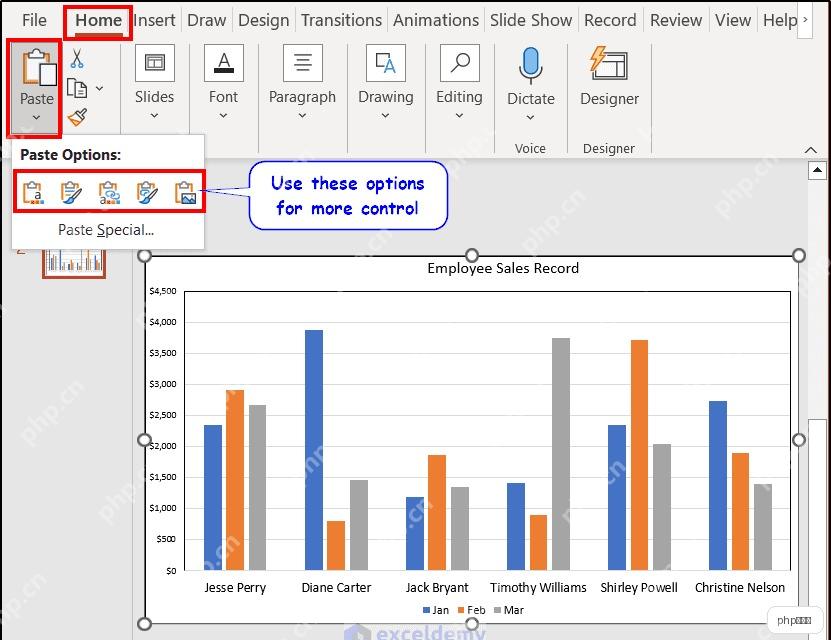 PowerPoint粘贴选项中选择图片方式
