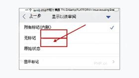 Word 标记显示菜单中查看无标记和所有标记状态的步骤图