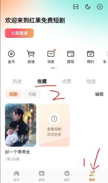 红果免费短剧收藏页短剧条目和我的入口