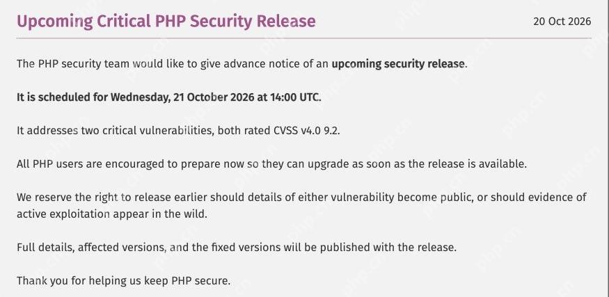 PHP紧急修复两大漏洞:只更新网站和插件,可能还不够 - php中文网