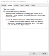Windows 磁盘 Policies 页中显示 Turn off Windows write-cache buffer flushing on the device 选项
