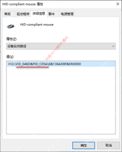 Windows 鼠标属性详细信息中复制设备实例路径
