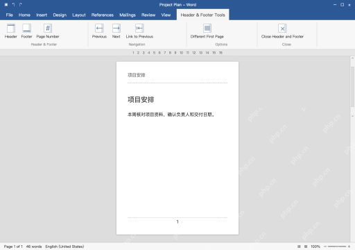 模拟 Word Windows 完整窗口:在页脚插入自动页码