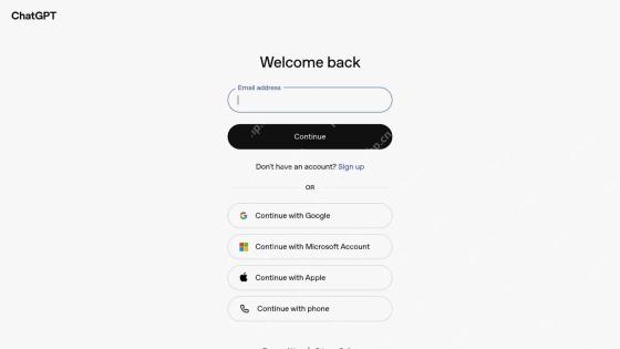 ChatGPT欢迎回来登录页面