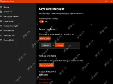 Win11 PowerToys Remap keys 窗口把 Caps Lock 映射到 Ctrl
