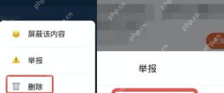 番茄小说评论管理菜单中的删除按钮