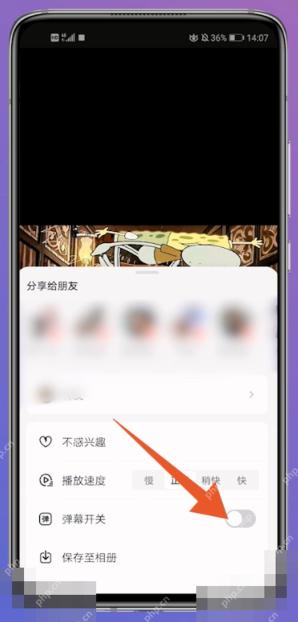 抖音怎么开启弹幕评论:抖音更多面板中的弹幕开关。