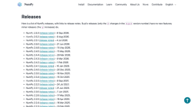NumPy 官方 News 页面 Releases 清单显示 2.5.3、2.5.2、2.5.1 和 2.5.0 日期