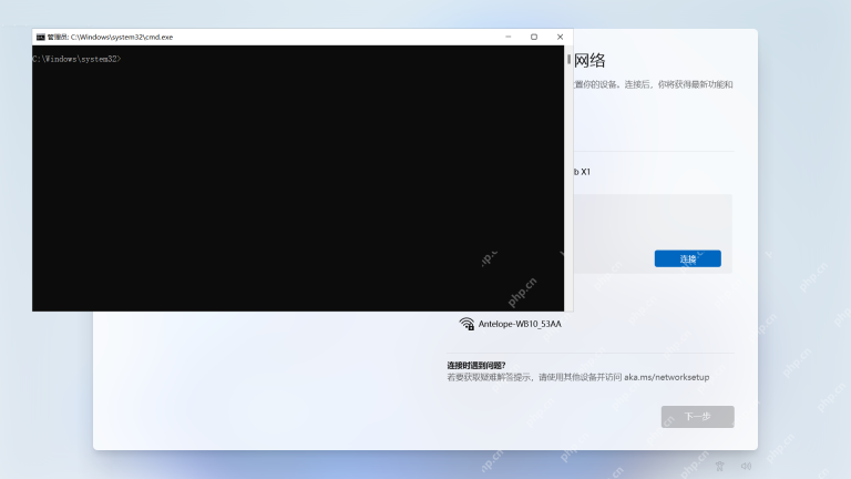 Win11 联网页按 Shift 加 F10 打开管理员命令提示符