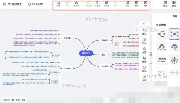 WPS思维导图编辑界面,调整后的连线明显变粗或变细,与未调整的连线形成视觉对比,整体结构清晰