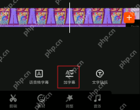快影剪辑页底部的加字幕入口