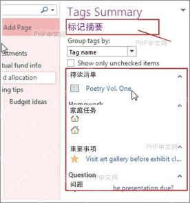OneNote 标记摘要窗格汇总待办和重要事项