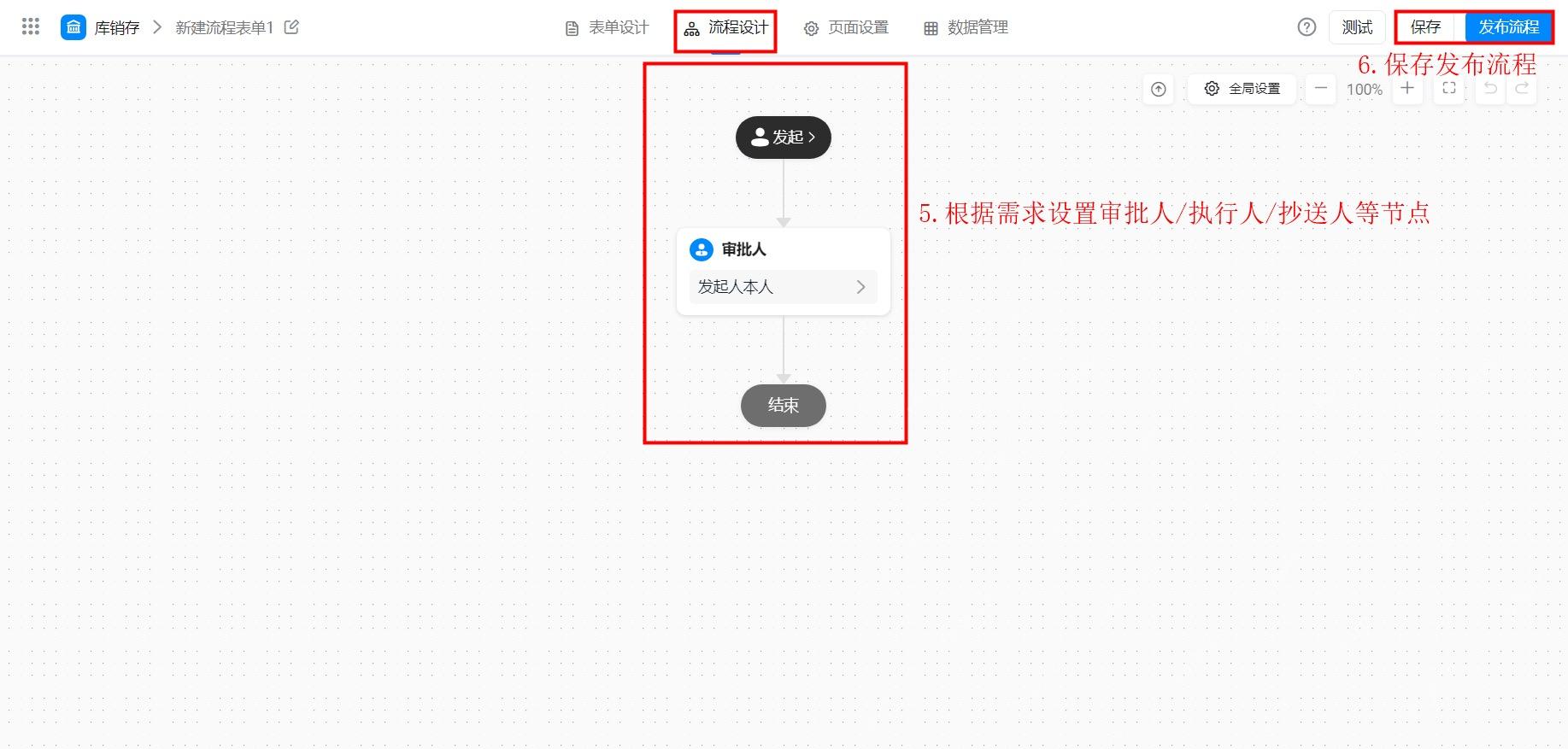 宜搭流程设计配置审批节点