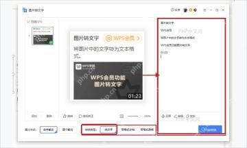 WPS图片转文字窗口右侧显示OCR识别结果