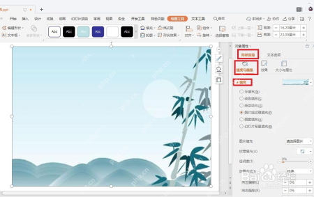PPT填充面板里的图片透明度设置