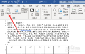 Word 视图选项卡中的阅读视图页面视图Web版式大纲和草稿入口