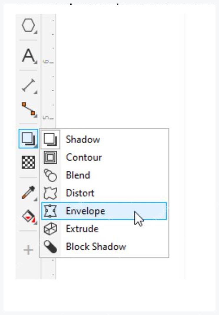 CorelDRAW 工具箱中选择 Envelope 封套工具