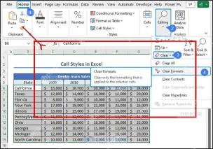 Excel 表格区域格式被清除后保留数据,用于检查清除格式结果