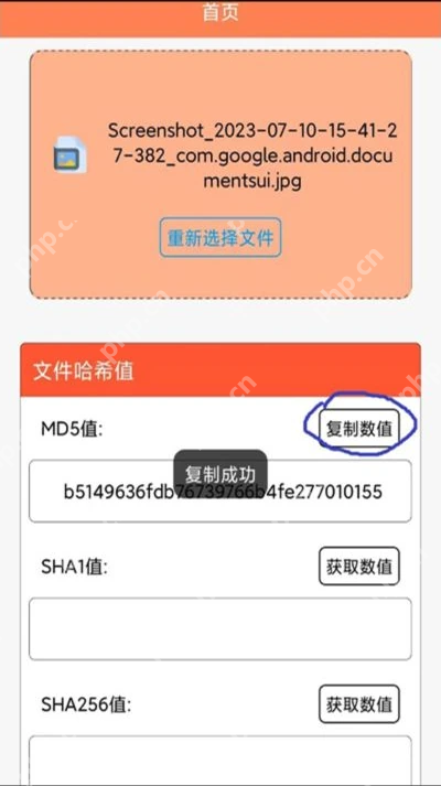文件MD5修改器中文文件哈希结果页