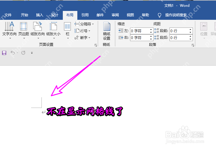 Microsoft Word取消网格线后页面不再显示横向线条