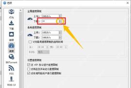 qBittorrent 速度页面全局下载限制输入框,用于填写下载速度上限