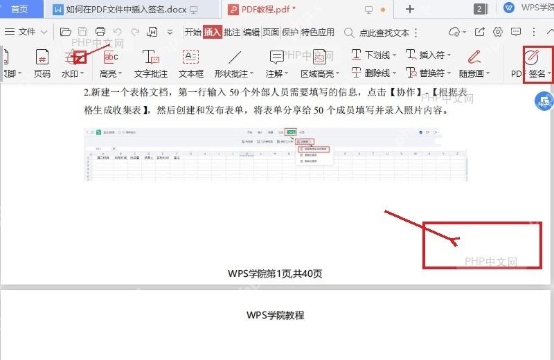 WPS PDF 页面签名区域已清空并准备保存