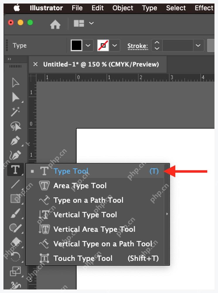 Illustrator 文字工具组中选择 Type on a Path Tool