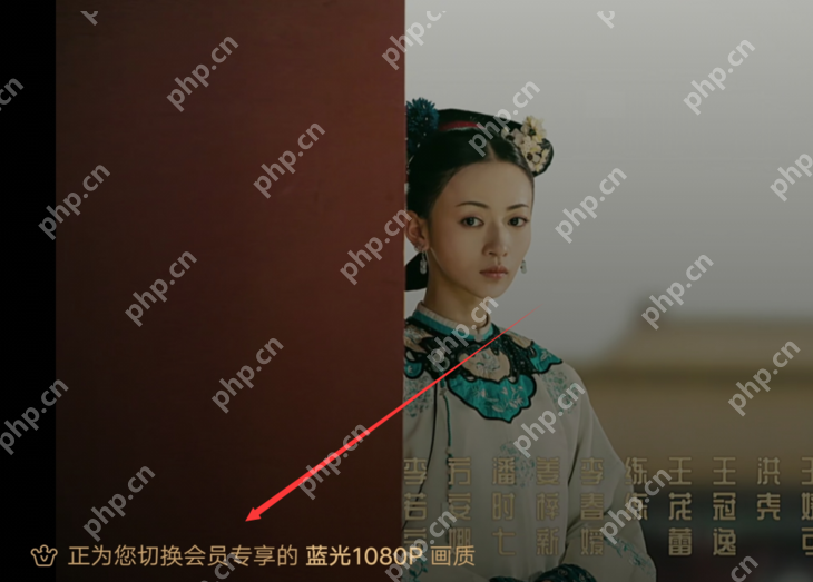 爱奇艺播放器正在切换到蓝光1080P画质的提示