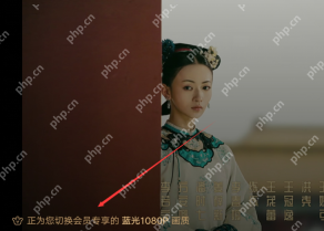 爱奇艺播放器正在切换到蓝光1080P画质的提示