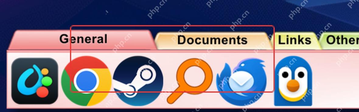 ObjectDock 标签式 Dock 中常用图标排列效果