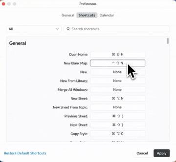 Xmind Pro 快捷键设置页包含搜索快捷键输入框。