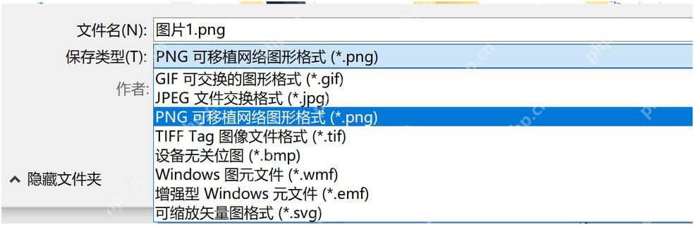 PowerPoint另存为图片时选择PNG或SVG等格式